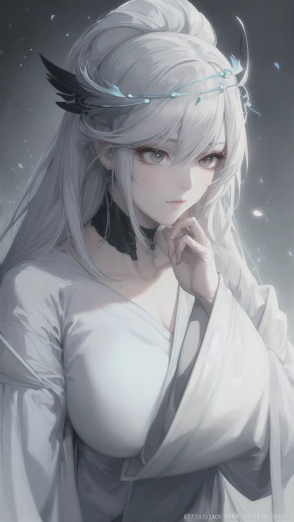 a close up of a woman with white hair and a white mask, beautiful character painting, guweiz, artwork in the style of guweiz, white haired deity, by Yang J, epic exquisite character art, stunning character art, by Fan Qi, by Wuzhun Shifan, guweiz on pixiv artstation
