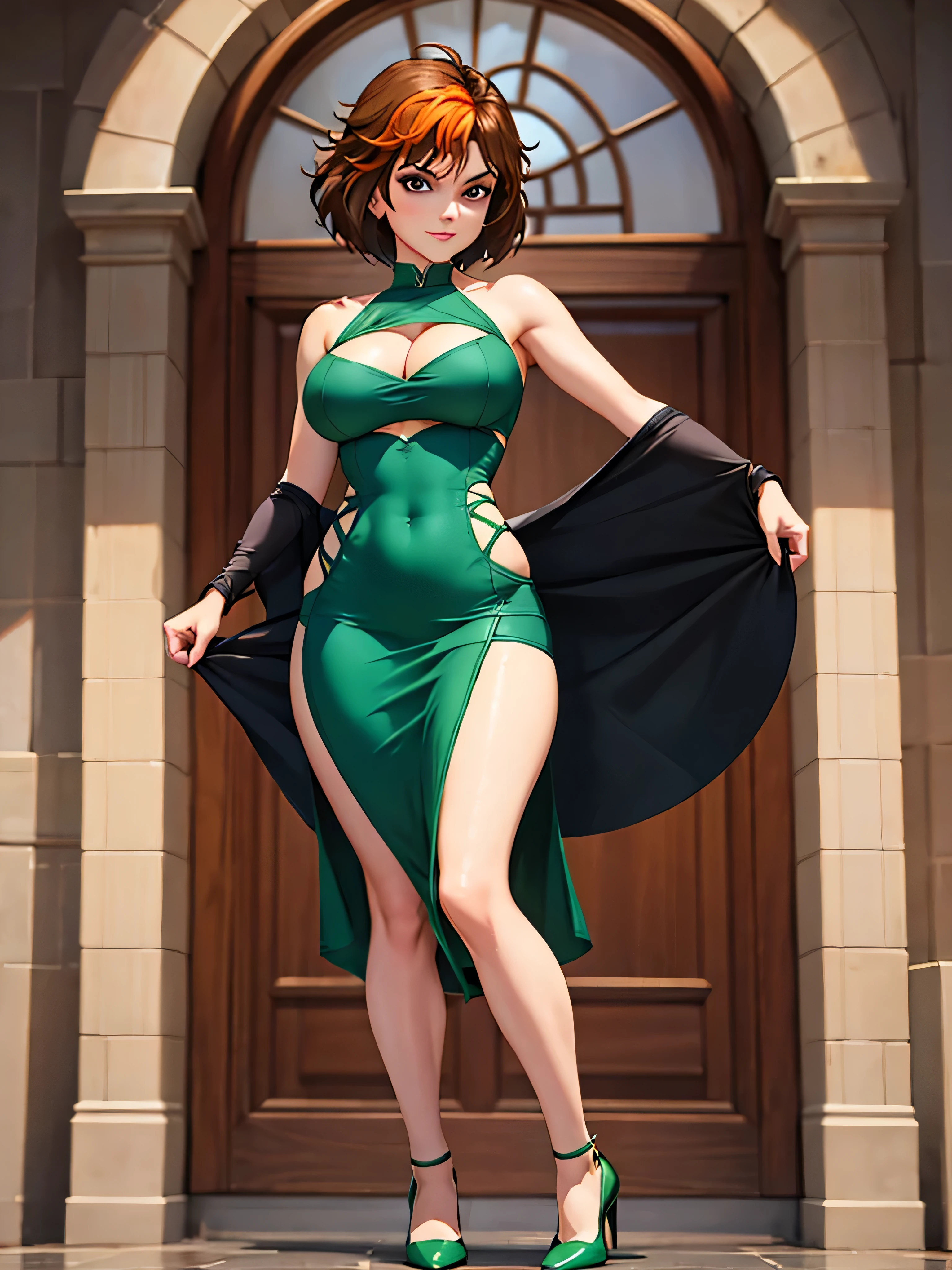 merula, full body, thighs, high heels, solo, medium tits, sexy tight dress