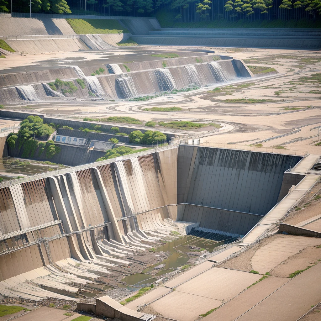 Dried up dam Japan