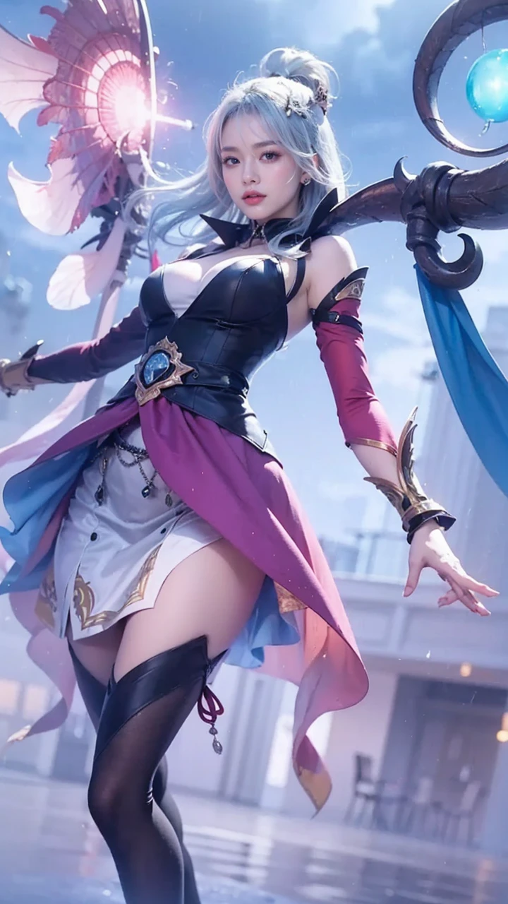 (best quality,4k,8k,highres,masterpiece:1.2),ultra-detailed,(realistic,photorealistic,photo-realistic:1.37),A beauty Asian woman,beautiful detailed eyes,beautiful detailed lips,extremely detailed eyes and face,long eyelashes,smooth and flawless skin,flowing black hair,stylish modern makeup,fashionable clothes,colorful background lights,vibrant colors,soft and warm color tones,natural lighting,portrait,professional photography