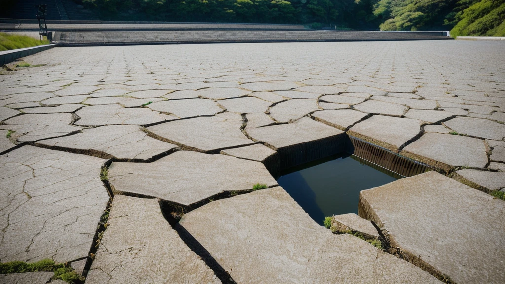 Dried up dam Japan