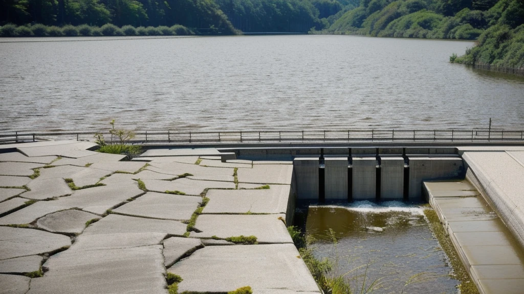 Dried up dam Japan
