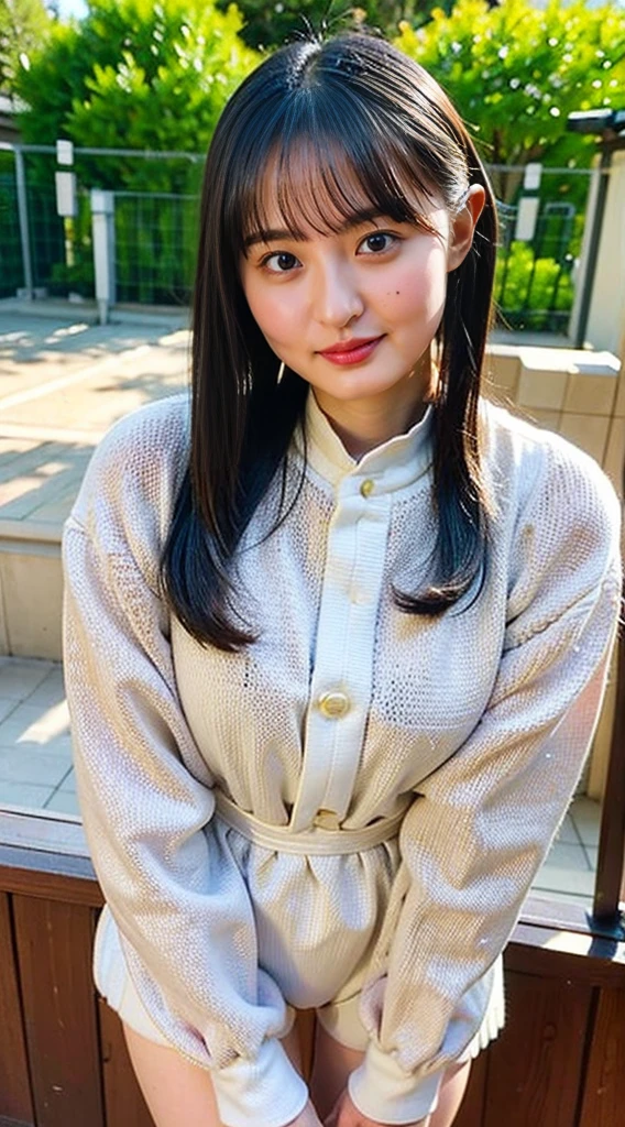 masterpiece, highest quality, 4K, Ultra-high resolution, mishoujo, Painting, Beautiful eyes and fine face, figure, Beautiful details, high resolution figure, Shine_white_particle, One girl, Small breasts、Large Breasts、High 、Japanese、Japanese Idols、A kind smile、Fishnet tights