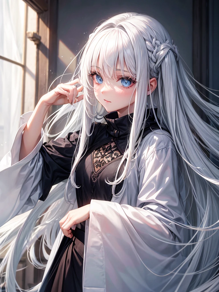 Beautiful girl, white hair