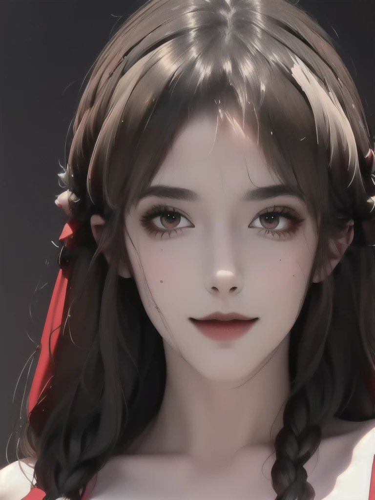 Close-up of a long-haired woman in a red dress, Realistic cute girl, Cute numbers艺术, Beautiful digital illustration, Lovely and detailed digital art, Lovely portrait, Chinese Girl, Beautiful anime portrait, Cute numbers, Beautiful character painting, Kawaii realistic portrait, Beautiful digital artwork, Beautiful digital art, High quality portrait, Digital Art Pictures, Very beautiful girl，16KHigh-definition quality，High-definition quality