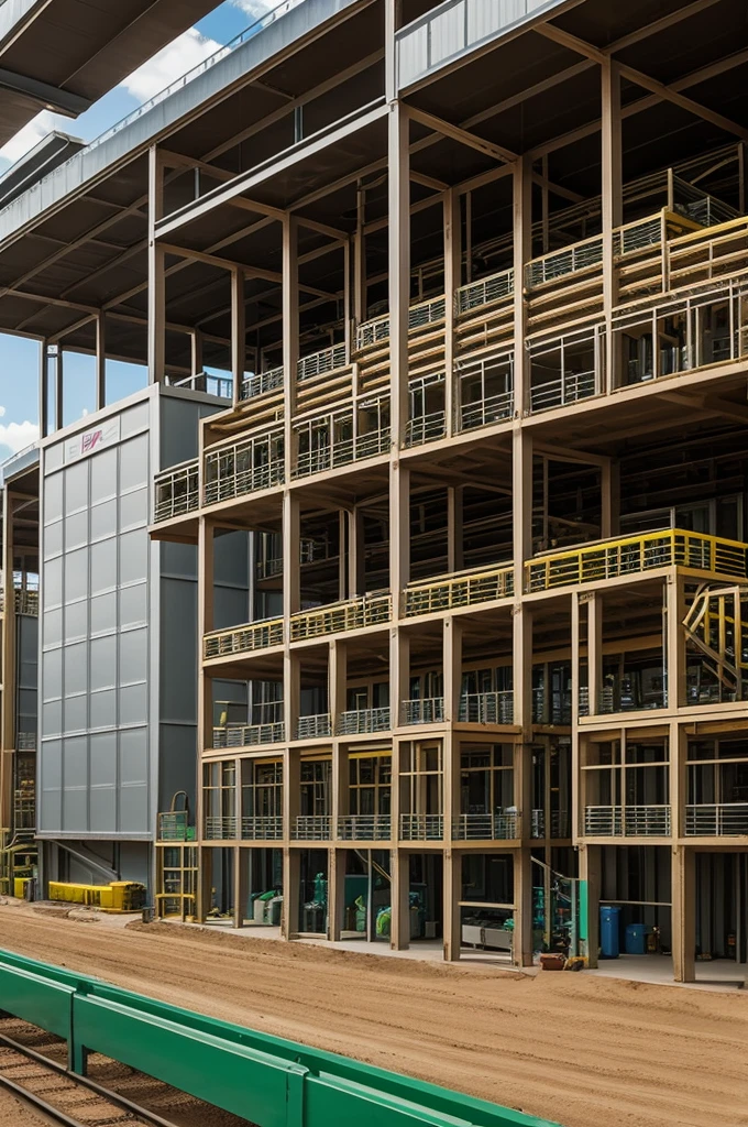 Create the structure or functional infrastructure of a factory that is responsible for making energy bars with grasshopper protein