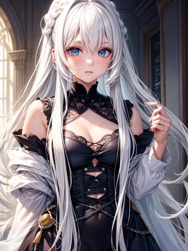 Beautiful girl, white hair