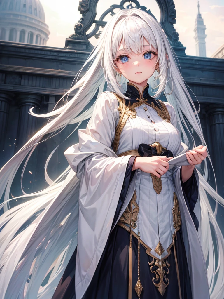 Beautiful girl, white hair