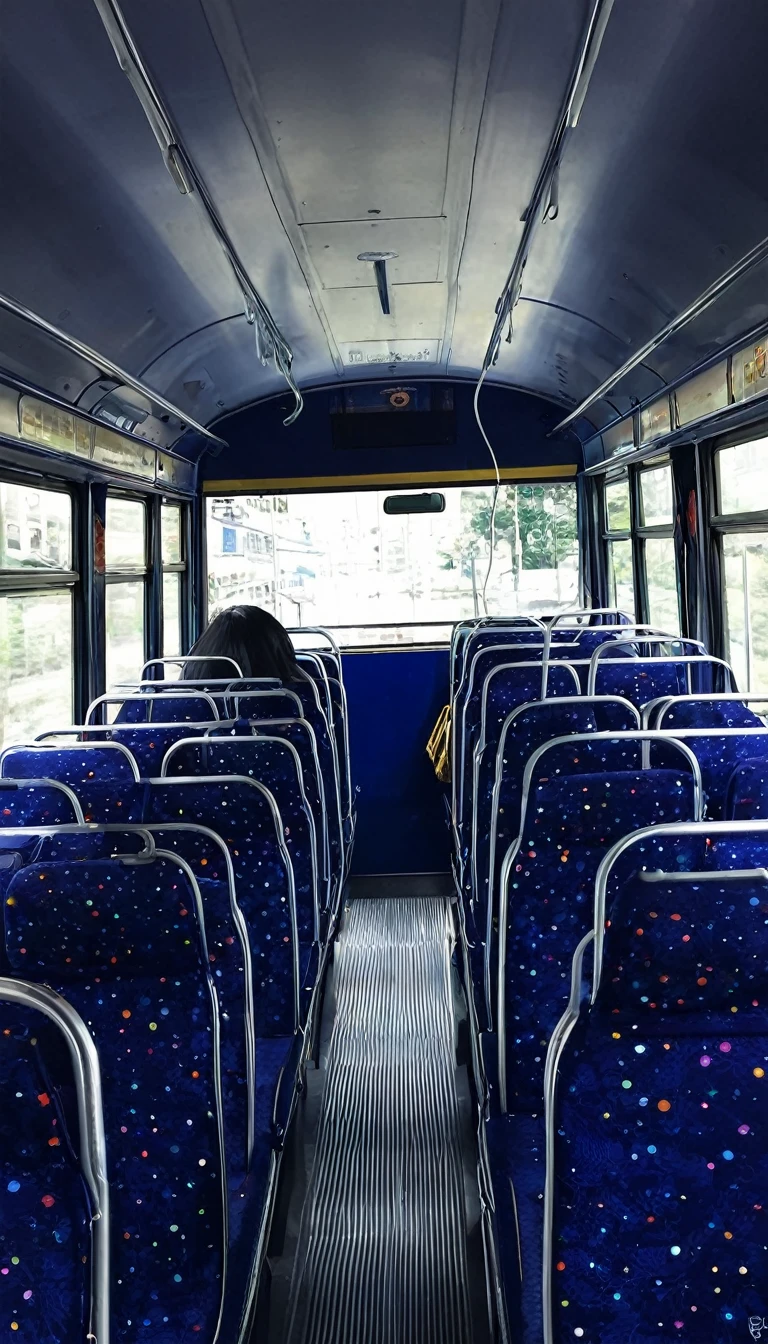School is over、I was tired and got on the bus.、I was sitting in the back seat listening to music.。