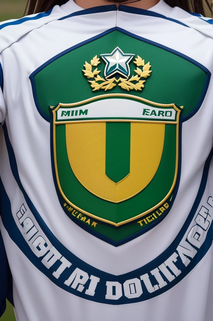 Crie para mim um escudo de time de futebol com as seguintes escritas: Feedback Futebol Clube, shield must have a classic design with modern touches and use green colors, branco e dourado. Furthermore, deve conter elementos tradicionais de escudos de futebol.