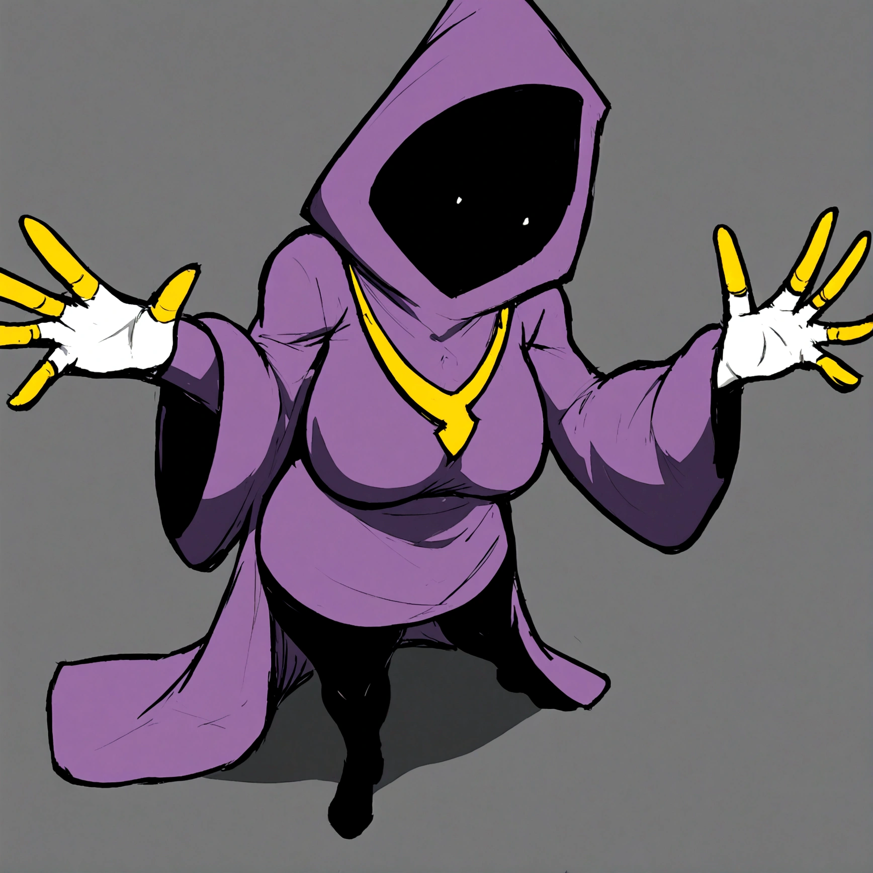 a thicc curvy shadow wizard wearing a purple robe and has nice thick thighs, female, sexy, fit, skinny, bent over from behind, wearing thigh high black stockings