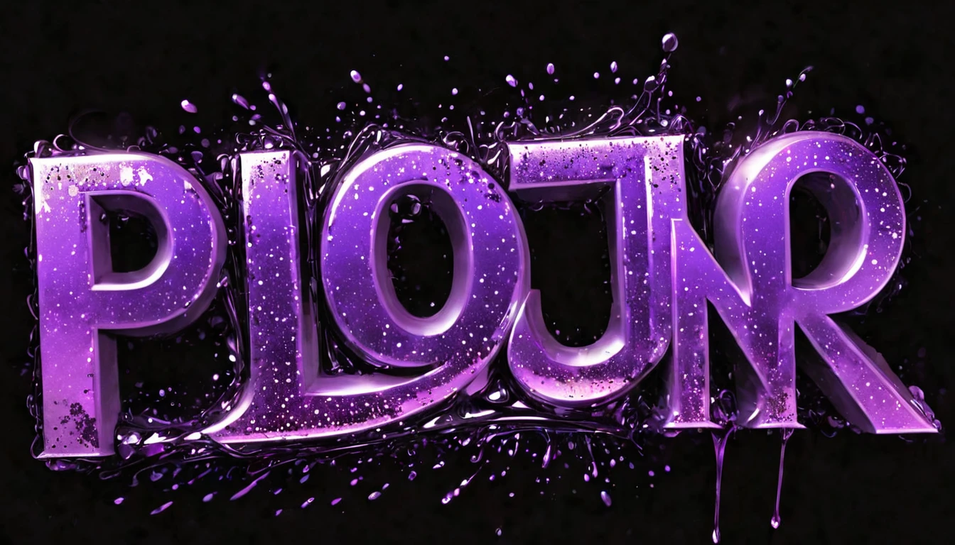 a close up of a purple glittered word on a black background, a digital rendering by Rodney Joseph Burn, tumblr, graffiti, purple glowing inscription, burn, burning, burned, adam burn, film burn, burnt, made of liquid purple metal, purple sparkles, purple fire powers fire swirling, purple crystal inlays, profile image, purple fire