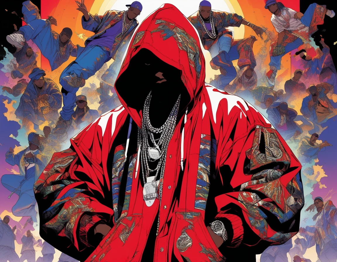 (masterpiece:1.2, highest quality), (Live Action, Intricate details),Hip Hop Style.To