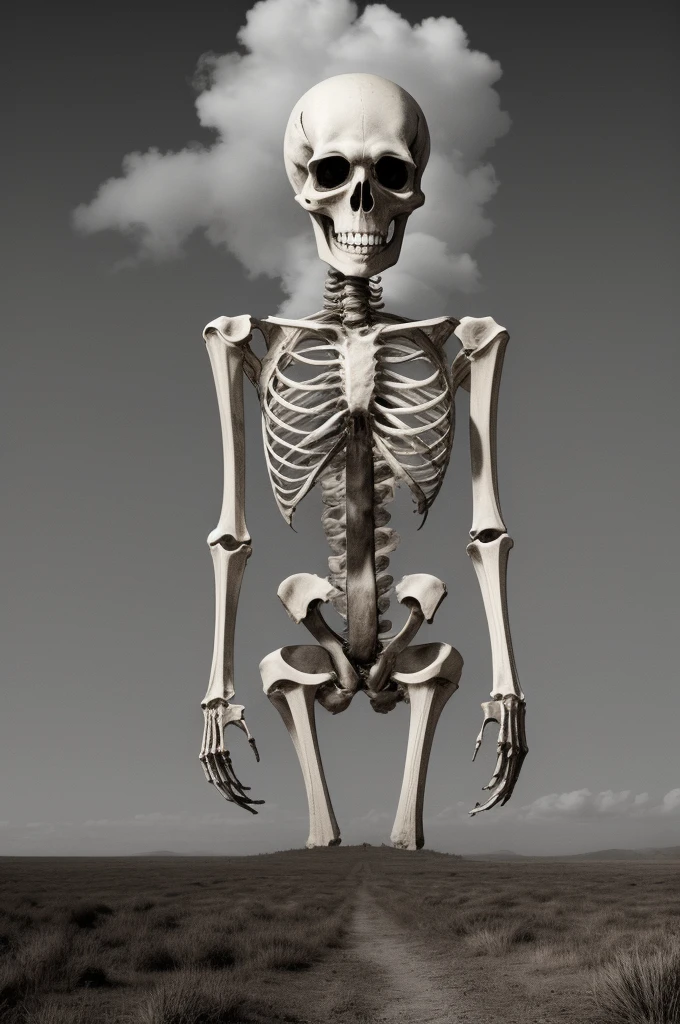 The monumental giant skeleton、The muted greys and soft colours of the desolate wilderness cast an eerie and haunting presence.。, Dusty color. Its towering form stands tall against the dark sky., accentuated by a ghostly glow emanating from within. The weathered skeleton exudes a sense of age and mystery., The surface is intricately decorated. Ethereal smoke swirls around the skeleton., Suggesting remnants of a forgotten past
((((oil style, oil)))),
(Realistic eyes, Realistic eyesの比率, Sharp focus, 32k, Realistic lighting, Extreme Detail, Realistic students, realistic proportion eyes, Realistic pupil proportions, Realistic Shadows, Rembrandt Style)