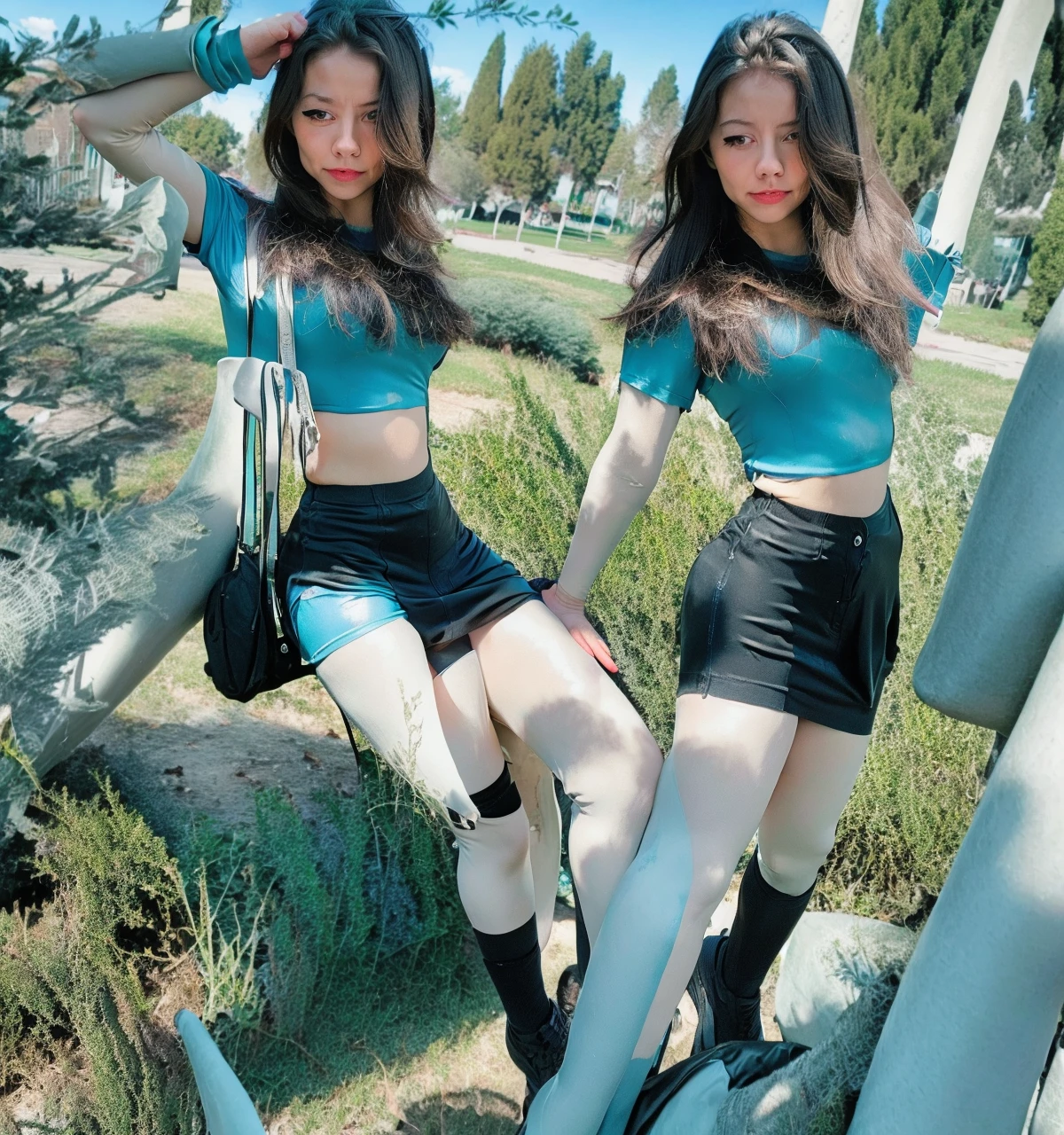 1 girl, mictia, streamer, twitch, photorealistic:1.4, 8k, masterpiece, best quality, detailed face:1.5, original, high resolution, unparalleled masterpiece, ultra realistic 8k, perfect artwork, perfect female figure, detailed skin, epic realism, short top, miniskirt, full body, body paint,una mujer, detallado,full body, maquillaje,
