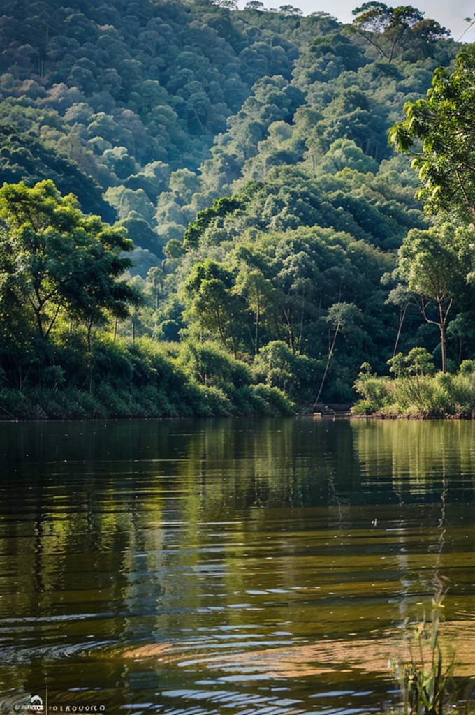 Gambar pria mancing di sumatra dengan bongkai landscape