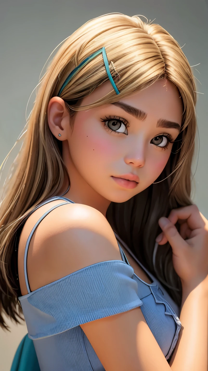 olhar brilhante、fotorrealismo、mais alta qualidade、super high resolution、foto、Foto de uma linda garota escandinava、Extraordinary and beautiful girl、Detalhes bonitos e bonitos do rosto、(Face the children_v1:0.008)、linda franja、Alice no Pais das Maravilhas、18 anos、pele branca brilhante、loose hair that extends to the face、franja entre os olhos、cabelo super longo、Atraente loiro platinado claro e escuro, cabelo super longo, liso e sedoso、cabelo fino、Encantador, brilhante, lindo, claro, azul claro, olhos grandes、avental branco、vestido amarelo、delineador、double eyelid、busto rico