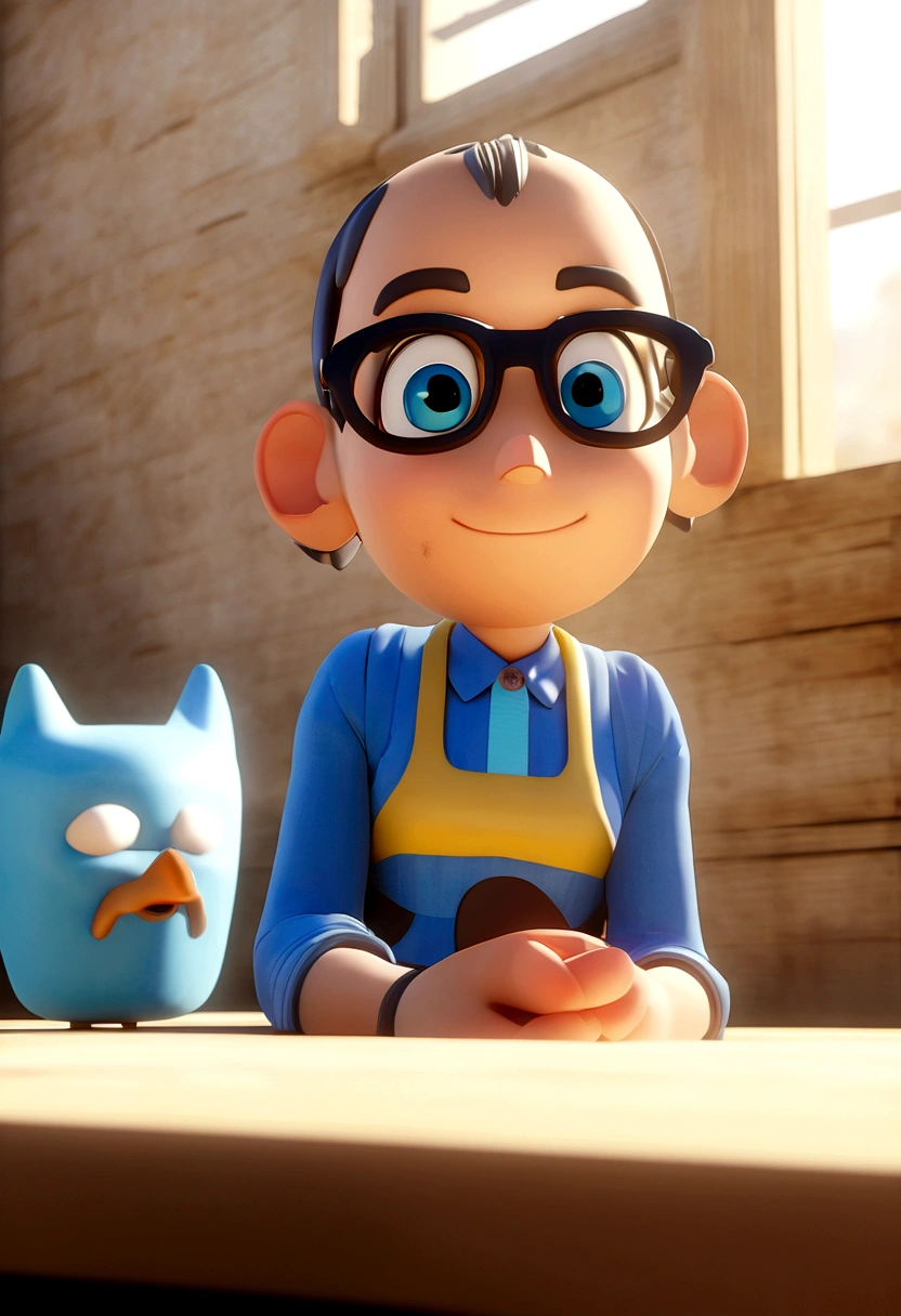 Cartoon character of a fox with black glasses and blue shirt, animation character, Stylized Character, animation style rendering, stylized 3D, Arnold Maya Rendering, Stylized 3D Rendering, toon rendering screenshot, 3D Character, 3D Character, Stylized 3D Rendering, 3D Character Rendering, Cartoon Character, Closeup Character, Character Pose, (Pixar Style) (Master Part:1.2) (Bokeh) (Best Quality) (Detailed Skin) (Detailed Texture ) (8K) (clay) (Cinematic lighting) (sharp focus