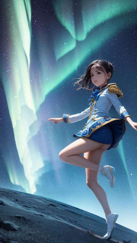 Vemos a Aurora, una joven valiente y determinada, whose dream is to explore beyond known limits and discover a new horizon.