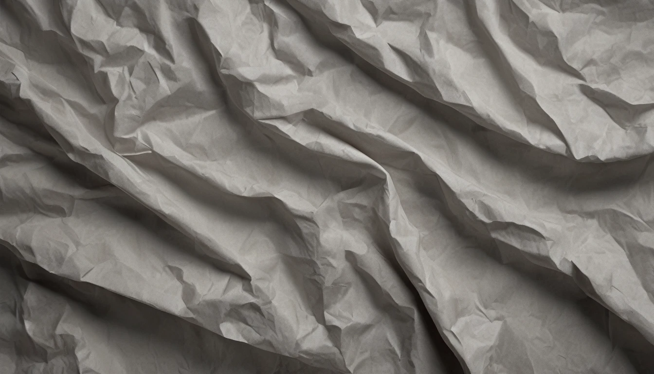 texture crumpled paper with a grey pattern in the darkness top down close-up, hyperrealistic , extremely high-resolution details, photographic,  realism pushed to extreme, fine texture