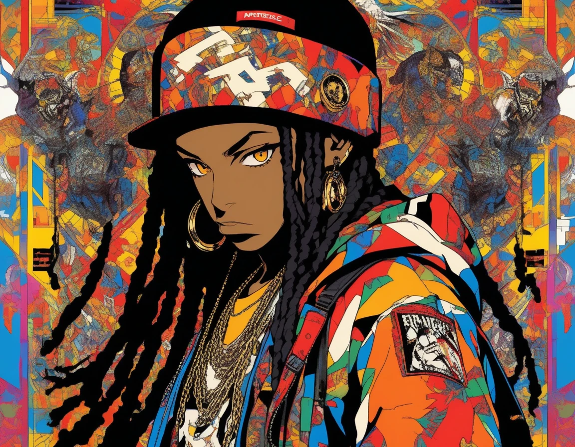 (masterpiece:1.2, highest quality), (Live Action, Intricate details),Hip Hop Style.To