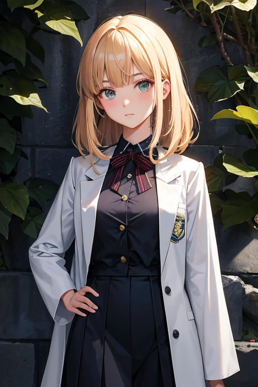((Melhor qualidade)), Ultra-detalhado, Rosto Tsundere de Jovens Gitana loira, Estudante de Uniforme Escolar, summer, Quiosque de Cabelos Dourados, Ambiente Claro e Vibrante, Narrow Composition, Deep insight, Cor espetacular, Realista.

A jovem loira tsundere, unicamente, sentava-se no banco de cabelos dourados. She wore a summer school coat, com o seu cabelo dourado colocado abaixo, sob um sol radiante. O