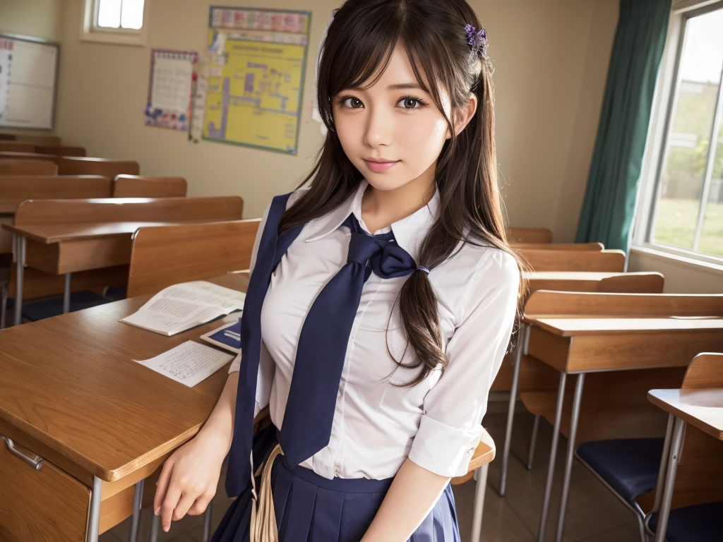 Nozomi Tojo、uniform、high resolution、classroom、nsfw、tits