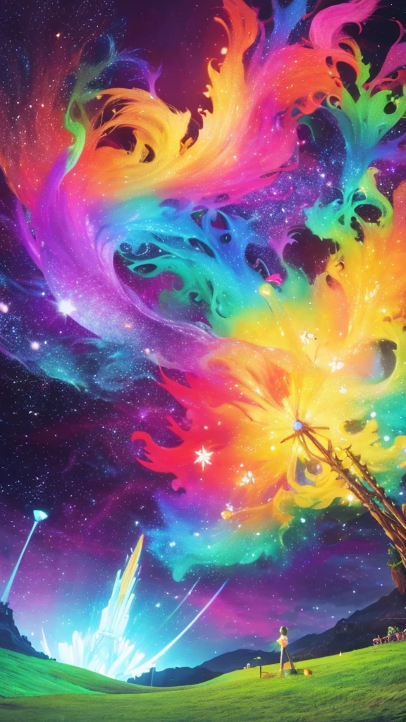 Reino magico lleno de color y vida fantasia