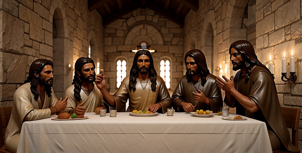 Last supper jesus statue 3d
