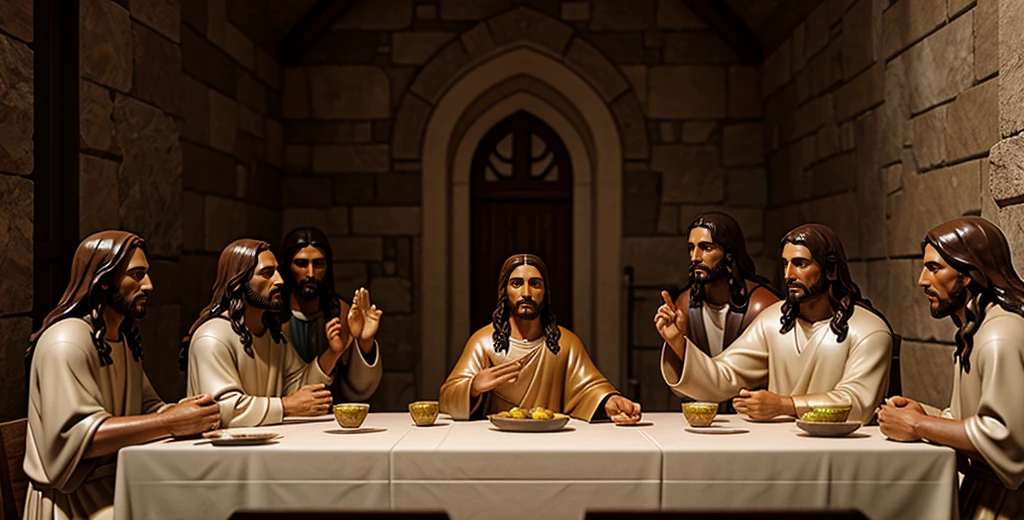 Last supper jesus statue 3d