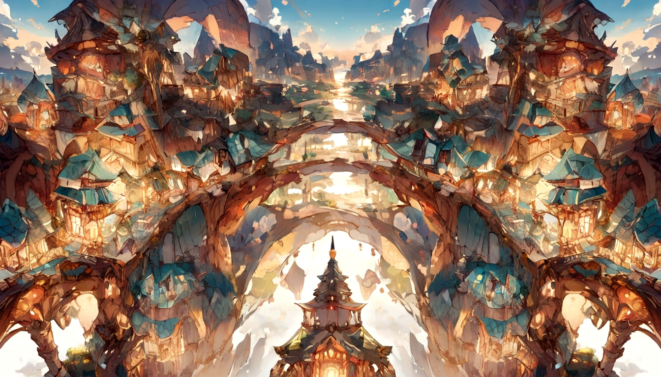 Tiny village,Far view,and close view