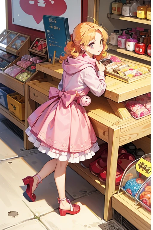 She wears red shoes, a pink scarf, and red earrings. She appears to have yellow hair, two earrings, and three curly hairs on her head. In the Tamagotchi Corner Shop games, she only has two curly hairs, one earring, and has no yellow hair. Takatchi is always hunched over, and according to Market Obatchi, her back pain is getting really bad because of it. SPARKLE; GLITTER