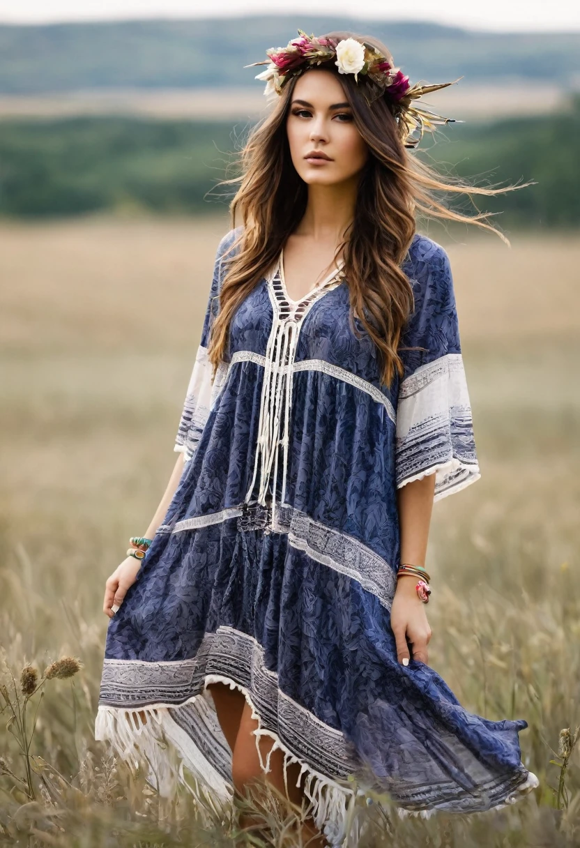 Beautiful attractive woman, attractive, shoes , boho style