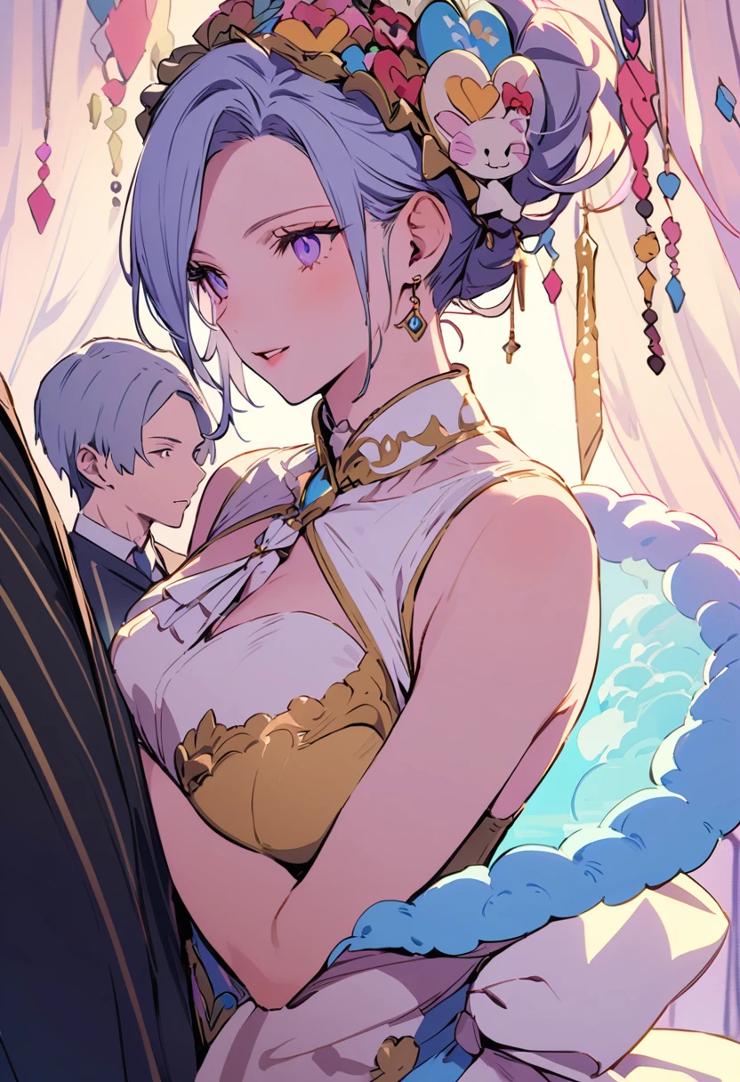 ((noble:1.3))、masterpiece, highest quality, Illustration of the novel, High resolution, 18+ Adult content, Sensual, Intimate, Emotional, Passionate, romantic, sweet, Adorable, Innocent, Pure, Charmな, Charmな, Charm, Mysterious, Charmな, Charmな, Immersive, Charmな, dream-like, Surreal, Imaginative, Whimsical, artistic, Avant-garde, timeless, elegant, Sophisticated, chic, Sophisticated, personality, original, Charmな,((Cool Father:1.3)),((muscle))、Upper Body、(tall)