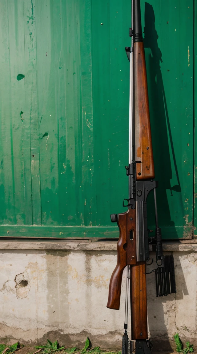 Myanmar flag,beside 2 gun AK.47
