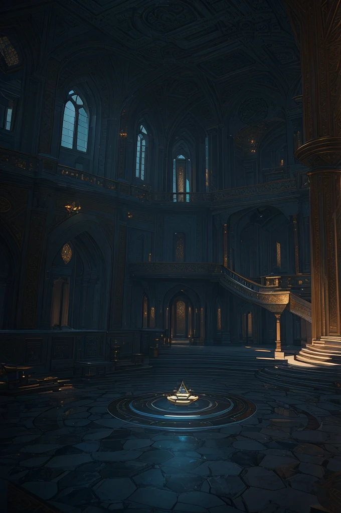 There is a large room with a staircase and a circular staircase, Futuristic Persian Palace, cgsociety Unreal Engine, An exquisitely designed throne room, Unreal Engine Rendering, Unreal Engine 5 : :, Futuristic Palace, Rendering with Lumion, Unreal Engine HD Rendering, Unreal Engine Rendering saint seiya, Rendering with Lumion pro, Unreal Engine 5 render, Unreal Engine 5 »  