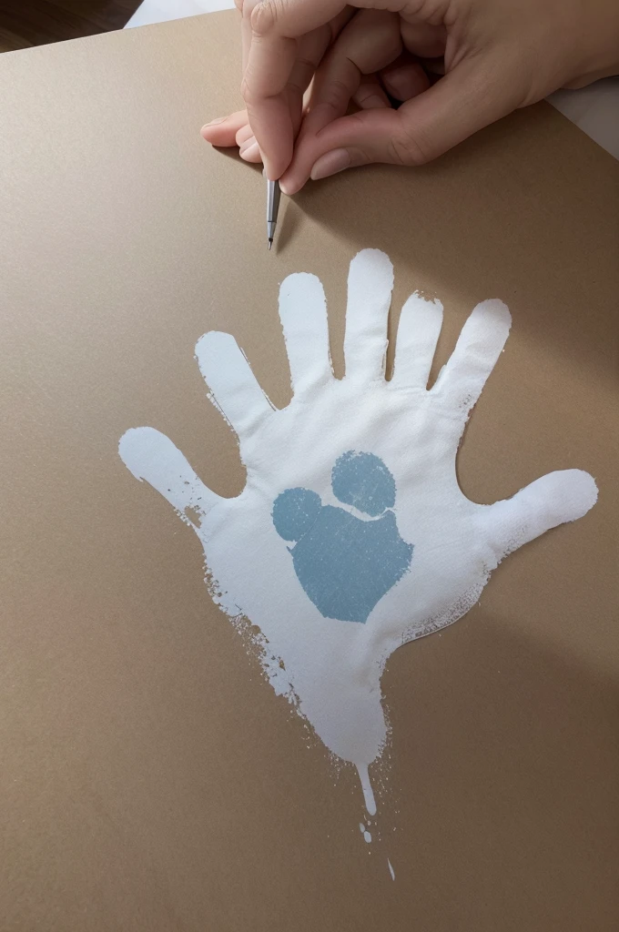 create a digital handprint image on a paper