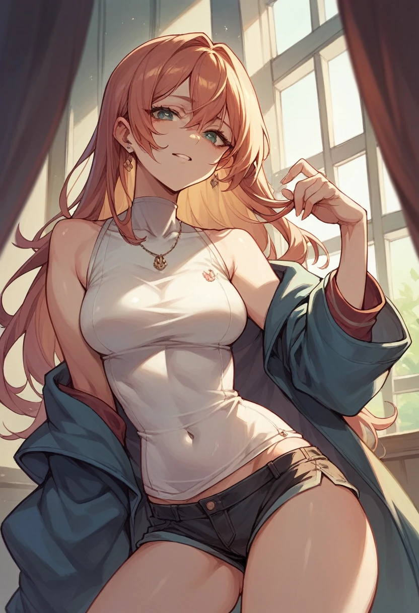 Girl taking off her clothes to bathe