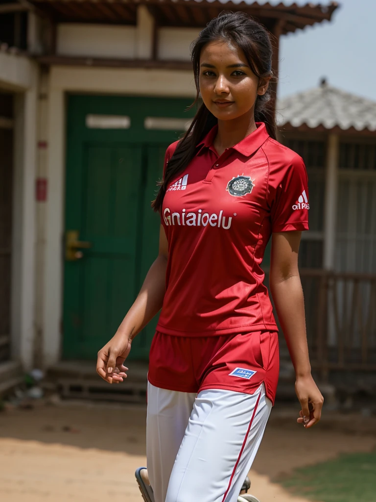 Sexy girl wearing latest nepal cricket 2024 jersey in photo
