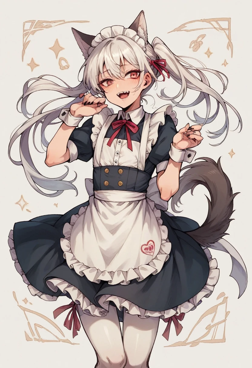 Trap gokkun maid with wolves
