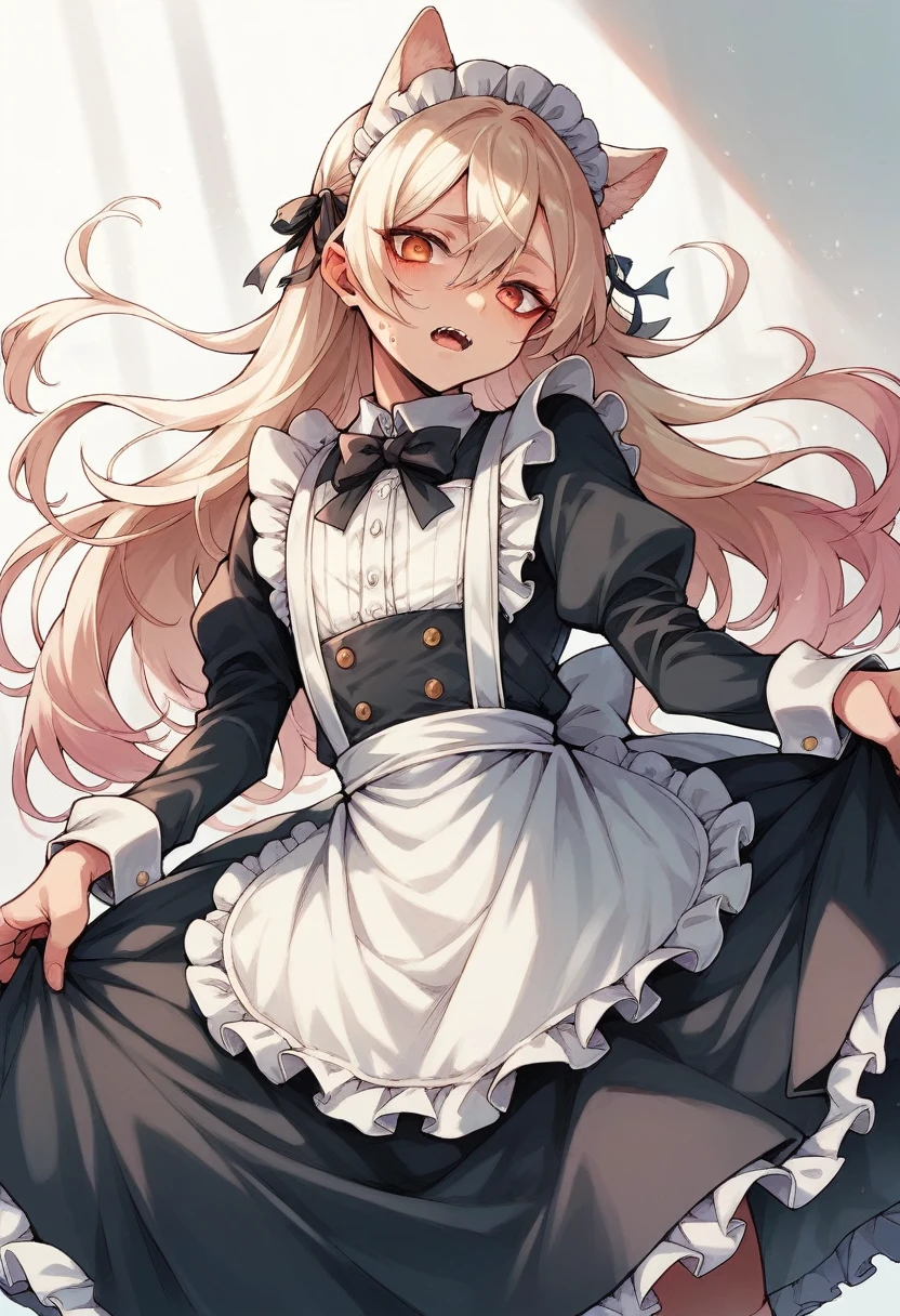 Trap gokkun maid with wolves