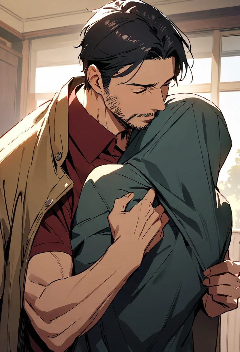 ((Father carrying  on shoulders:1.3))、((Cool Father:1.3)),((muscle))、Upper Body、(tall)masterpiece, highest quality, Illustration of the novel, High resolution,A special day to express gratitude to one&#39;s father、Father&#39;s Day is approaching。Warm Father、Strict father、Let&#39;s all draw a superhero dad、Give a gift to your dad。Wishing all fathers around the world a Happy Father&#39;s Day