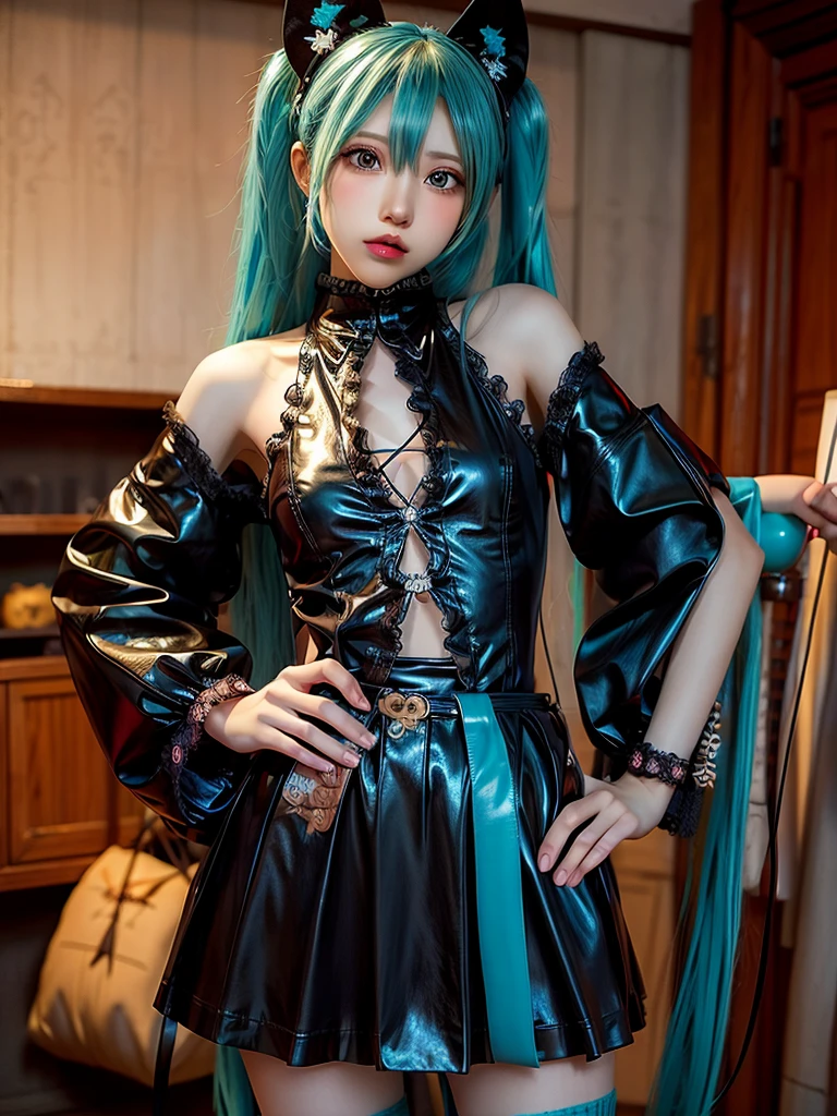 One girl, Hatsune Miku, Cowboy Shot,