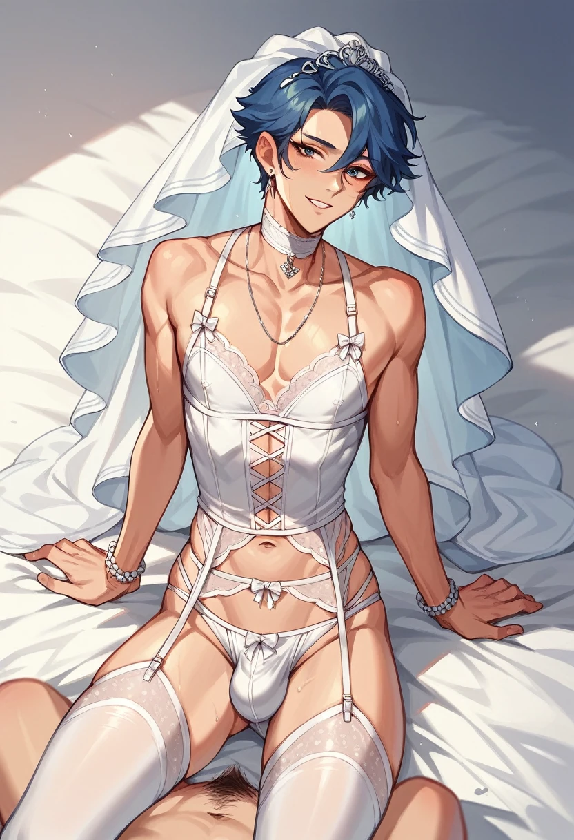 ,a father(he had been brainwashing by his secondson , crossdressing , bride of his secondson, wear sexy lingerie,has first night sex with his secondson ,)
