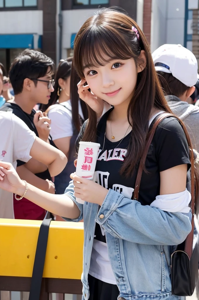 Idol-loving girl。A cute college student who is popular enough to be supported by others, but is also a fan of hers.。