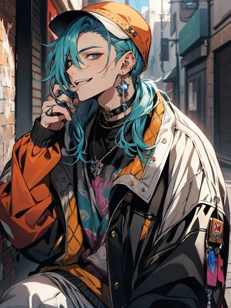Masterpiece, absurdres, fine detail, HDR, solo, looking at viewer, smile, shirt, , 1boy, hair between eyes, upper body, male focus, FH , lightning mage, toned, lightning mage robe, electrical aura, early 20s,
