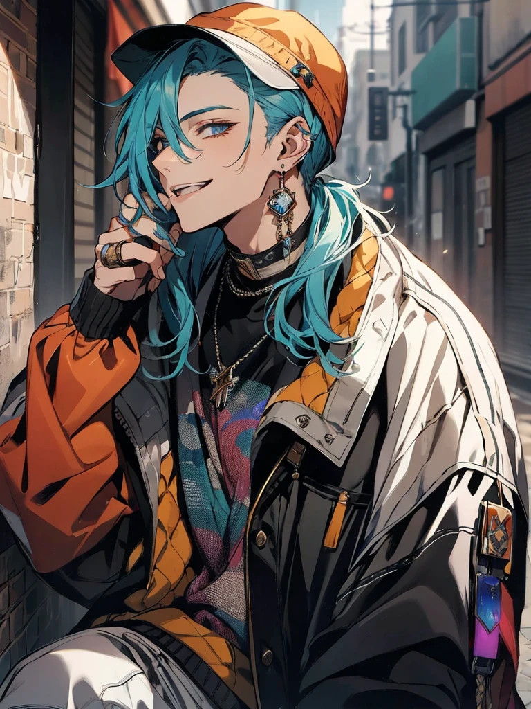 Masterpiece, absurdres, fine detail, HDR, solo, looking at viewer, smile, shirt, , 1boy, hair between eyes, upper body, male focus, FH , lightning mage, toned, lightning mage robe, electrical aura, early 20s,