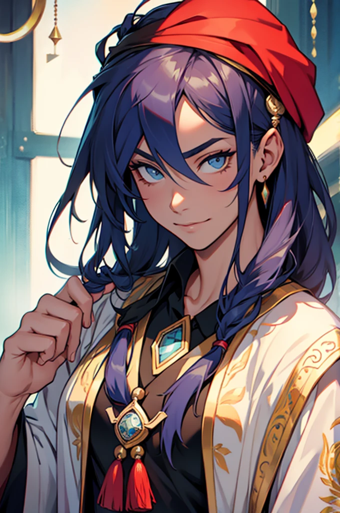 A fortune teller with an easy-going face 