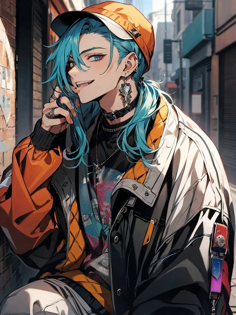 Masterpiece, absurdres, fine detail, HDR, solo, looking at viewer, smile, shirt, , 1boy, hair between eyes, upper body, male focus, FH , lightning mage, toned,