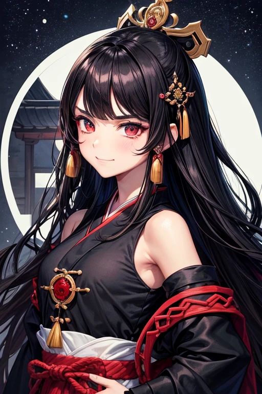 a 20 age chubby girl, your face has strong pink makeup, wearing a long black qipao, darkgolden eyes, beautiful detailed eyes, sensual pose, suggestive pose, evil smile, very long hair, lightred hair, long ponytail hair, light and transparent veil filling with charm and seduction, stunning beautiful artwork, maximalist, by artgerm, 8k anime artwork, 8k photo, trending on artstation. looking at the viewer, masterpiece, best quality